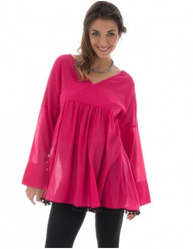 blouse-woman-with-ompons-wide-wide-blouse