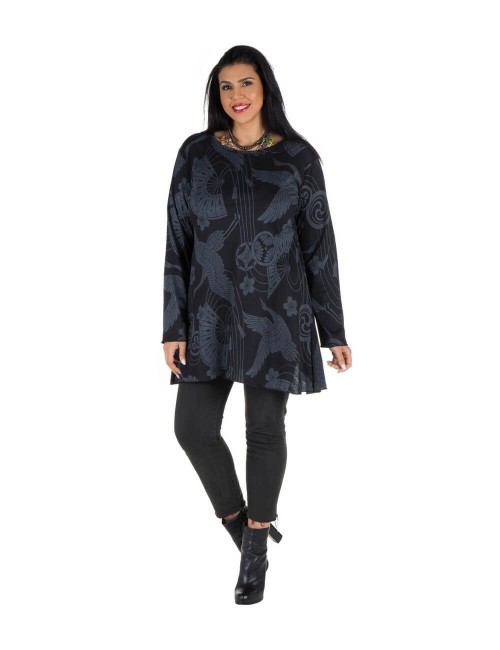 túnica-preta-plus-size-mulher-fenix