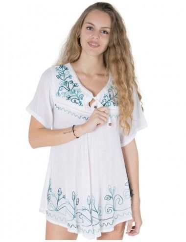 Camiseta-mangas largas-bordado-branco-azul